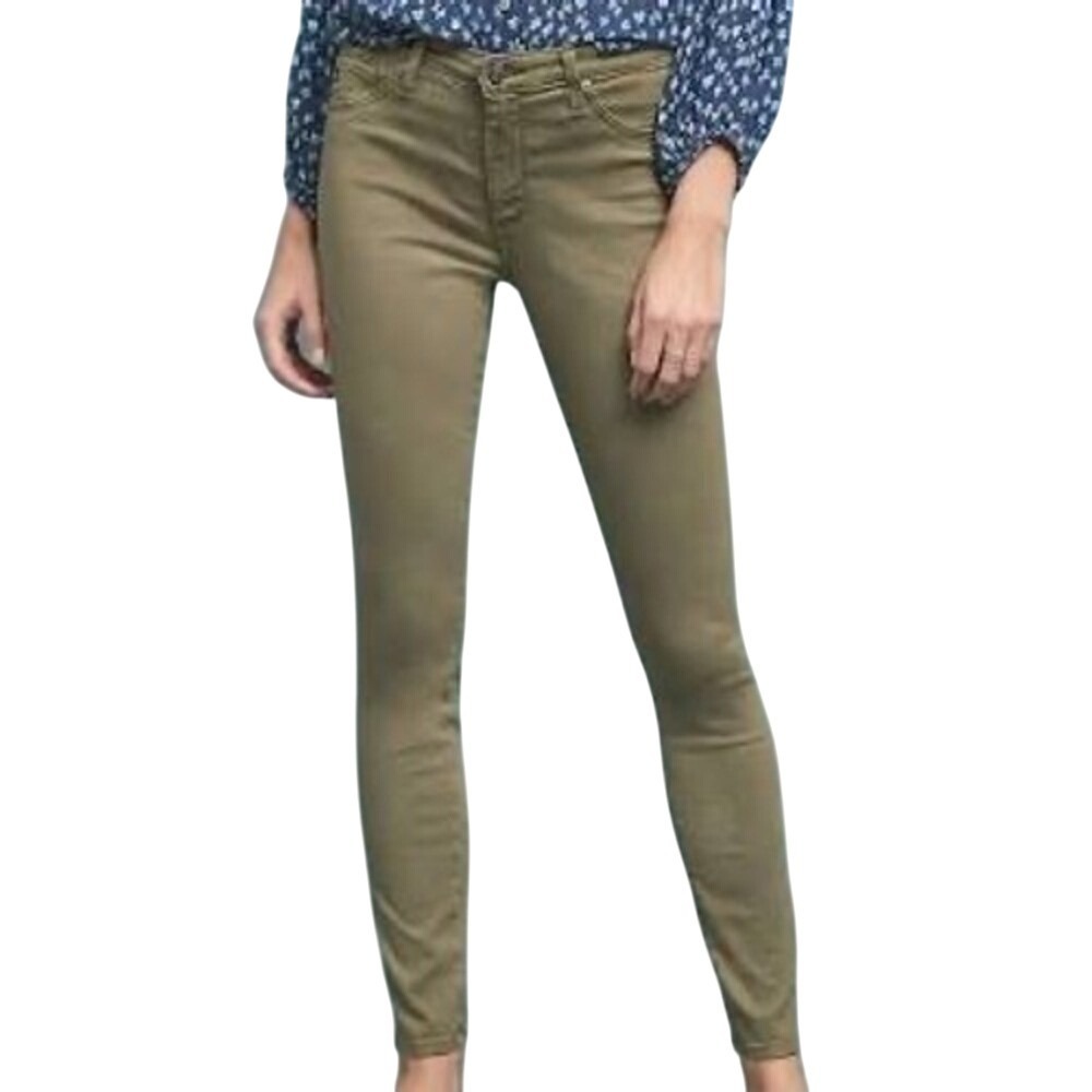Anthropologie AG The Abbey Ankle Midrise Super Skinny Jean Green Size 27R